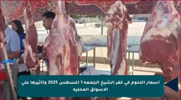 أسعار اللحوم في كفر الشيخ الجمعة 1 أغسطس 2025 وتأثيرها على الأسواق المحلية